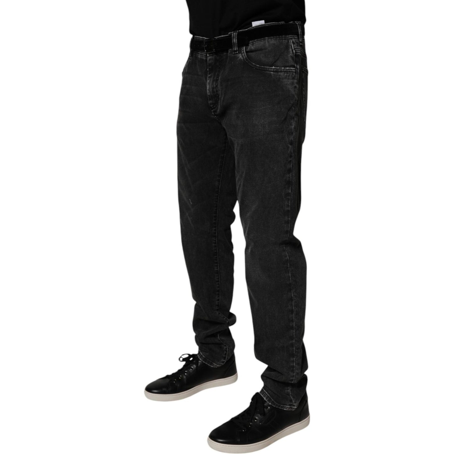 Dolce & Gabbana Black Cotton Stretch Men Skinny Denim Jeans PAN75054-54