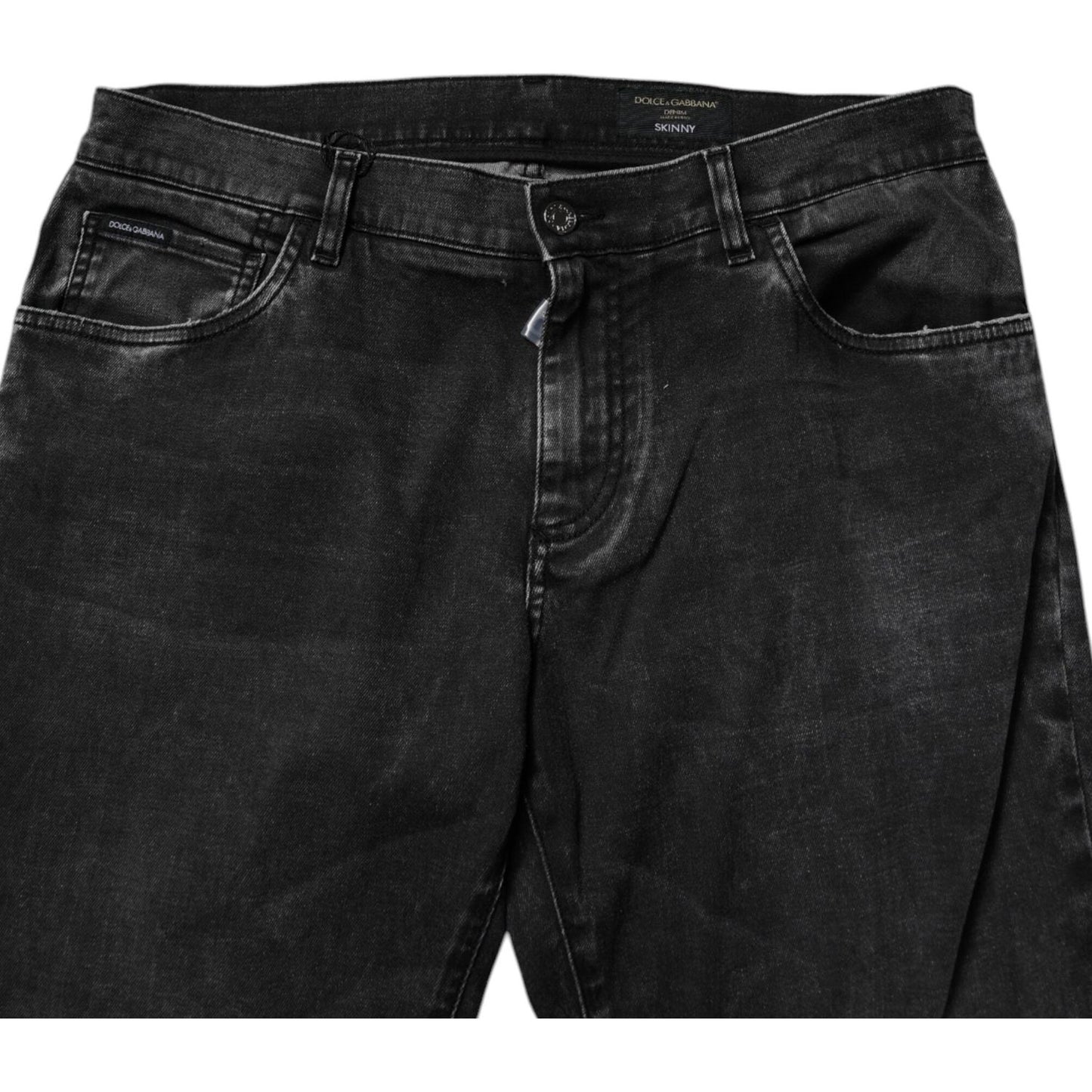 Dolce & Gabbana Black Cotton Stretch Men Skinny Denim Jeans PAN75054-54