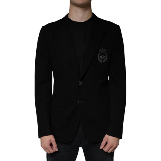 Dolce & Gabbana Black Crown Bee Single Breasted Coat Blazer JKT41243-50