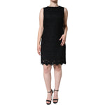 Dolce & Gabbana Black Floral Lace Sheath Sleeveless Mini Dress DR281261-42
