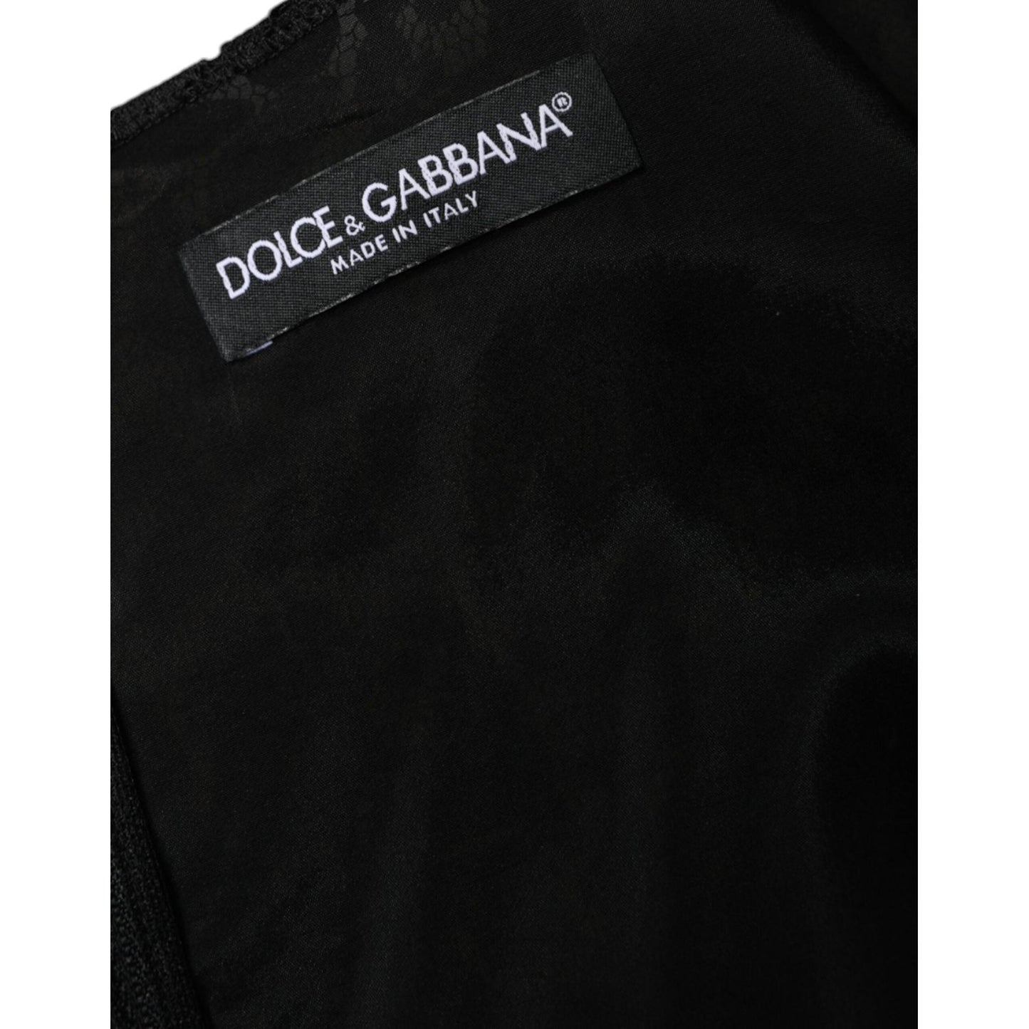 Dolce & Gabbana Black Floral Lace Sheath Sleeveless Mini Dress DR281261-42