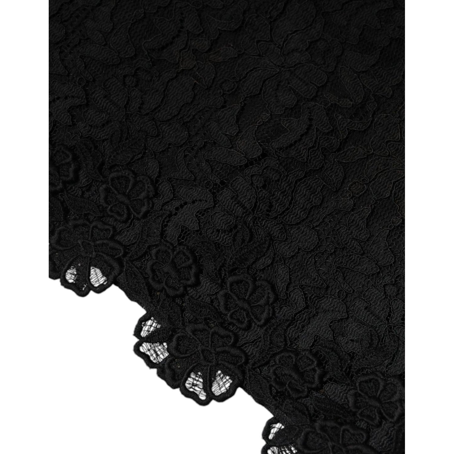 Dolce & Gabbana Black Floral Lace Sheath Sleeveless Mini Dress DR281261-42