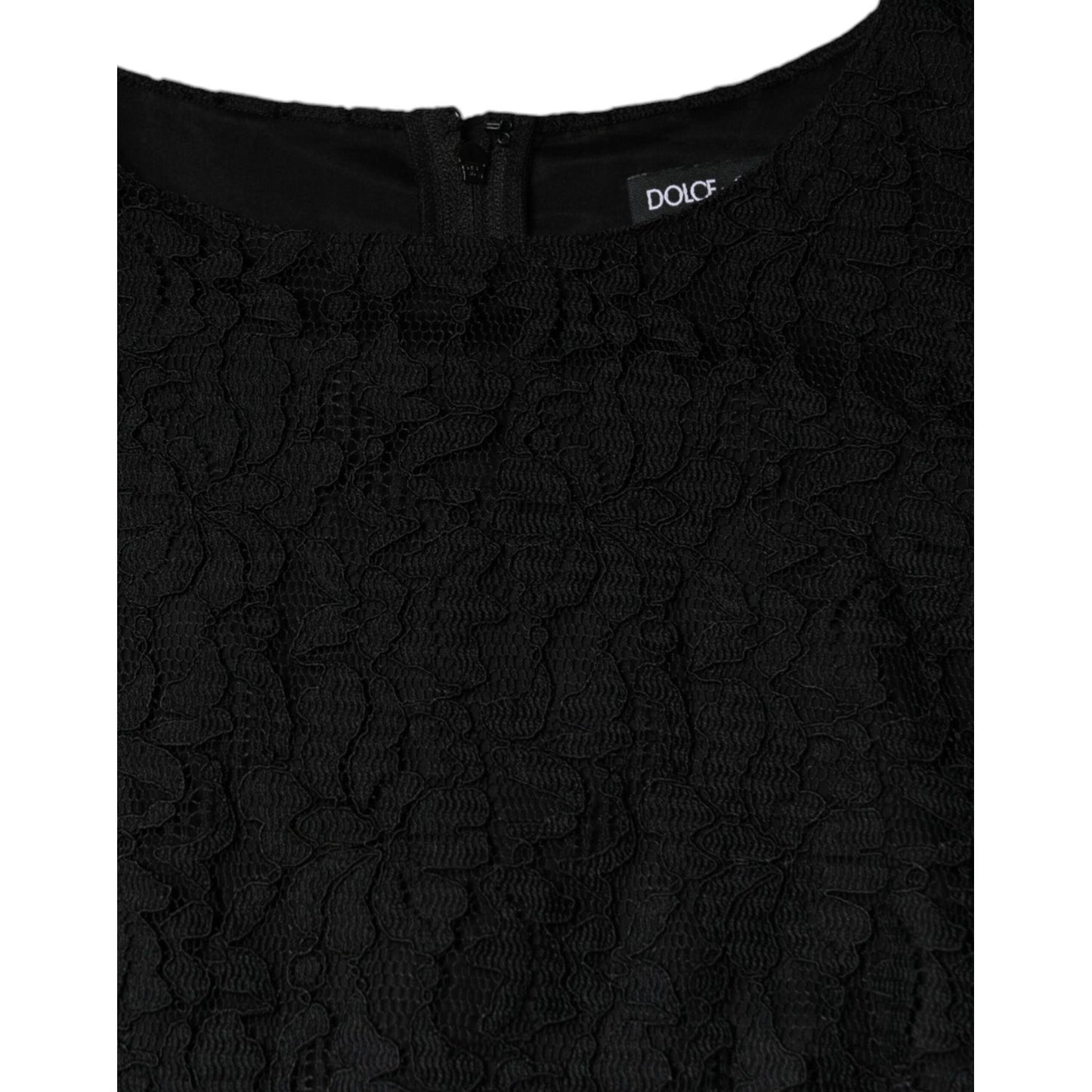 Dolce & Gabbana Black Floral Lace Sheath Sleeveless Mini Dress DR281261-42