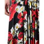 Dolce & Gabbana Black Floral Silk Sleeveless Long Gown Dress DR281267-42