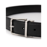Dolce & Gabbana Black Leather Belt DO-8411676-90 CM / 36 INCHES