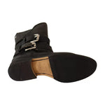 Dolce & Gabbana Black Leather Buckle Mid Calf Boots Shoes LA9576-37.5