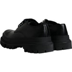 Dolce & Gabbana Black Leather Lace Up Trekking Dress Shoes -45