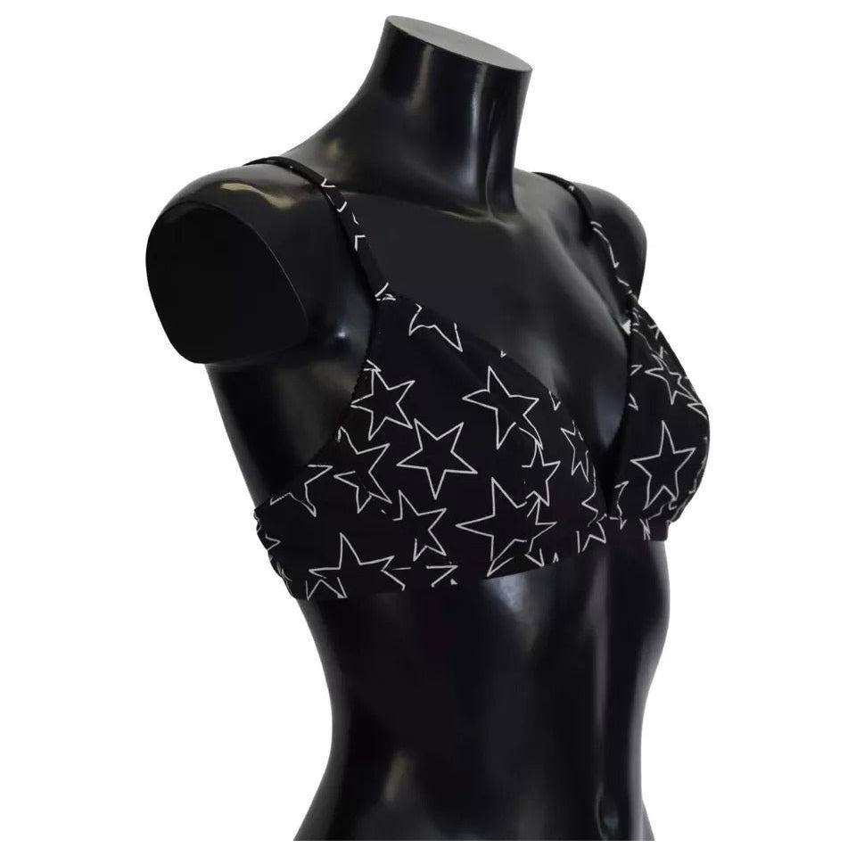 Dolce & Gabbana Black Millennials Star Non Wire Cotton Bra Underwear BIK1666-4