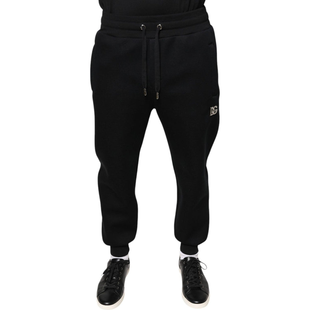 Dolce & Gabbana Black Modal DG Logo Jogger Men Sweatpants Pants PAN75602-46