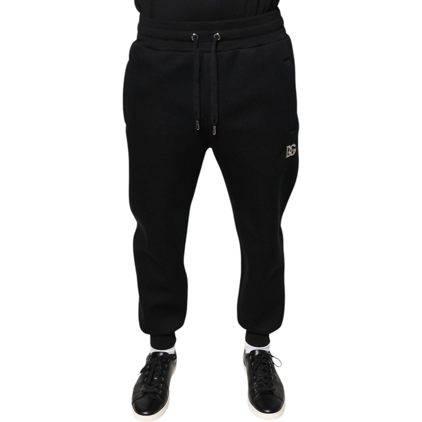 Dolce & Gabbana Black Modal DG Logo Jogger Men Sweatpants Pants PAN75602-46