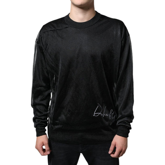 Dolce & Gabbana Black Polyester Pullover Sweatshirt Sweater TSH87108-50