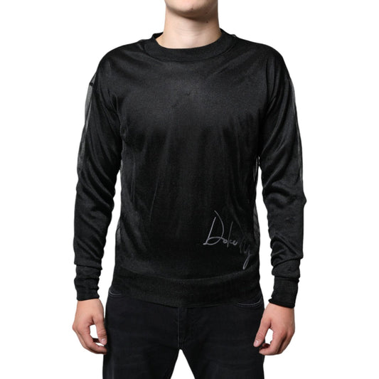 Dolce & Gabbana Black Polyester Pullover Sweatshirt Sweater TSH87129-44