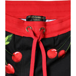 Dolce & Gabbana Black Red Cherry Mid Waist Jogger Pants PAN75519-46