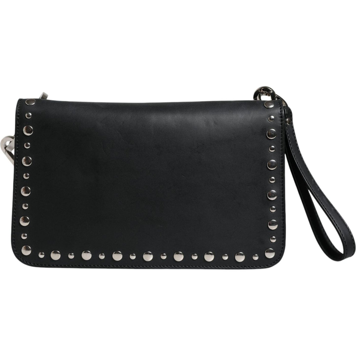 Dolce & Gabbana Black Small Leather Studded Shoulder Crossbody Bag BAG4123
