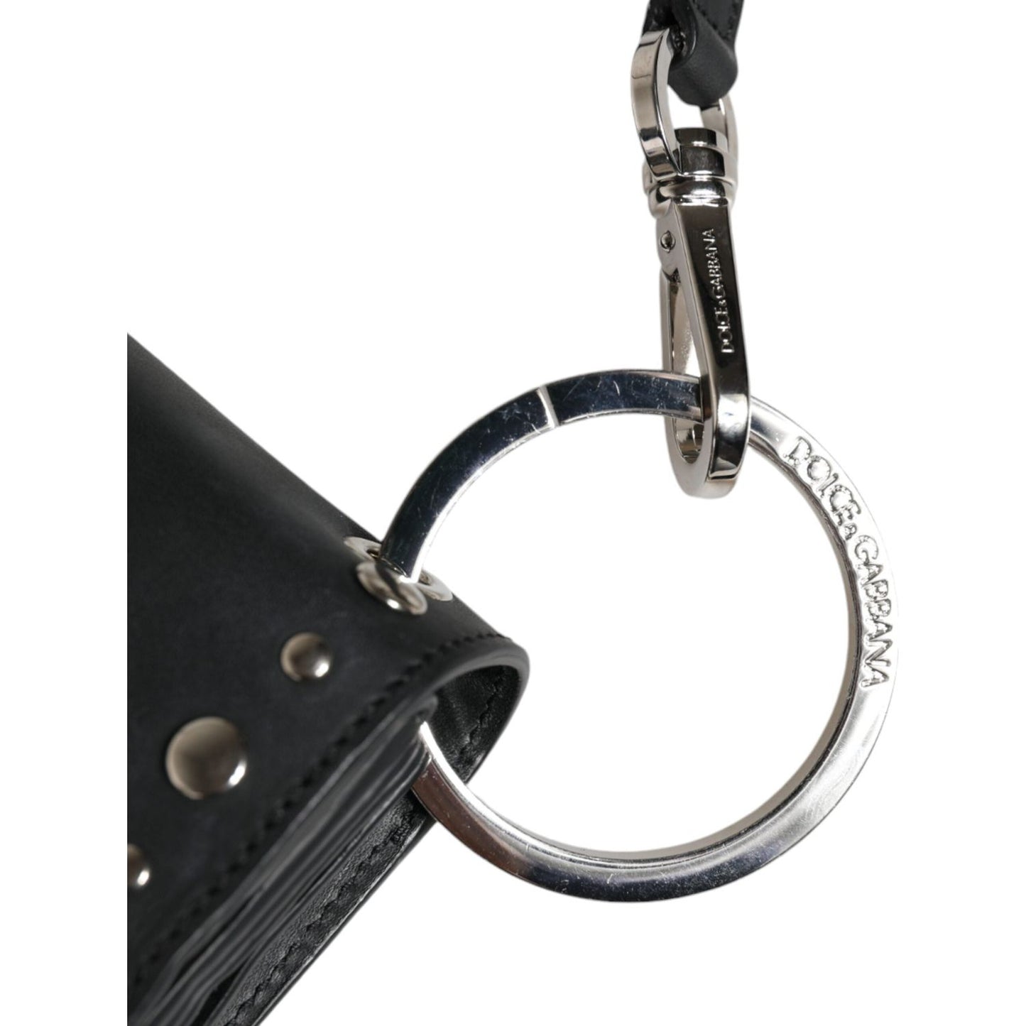 Dolce & Gabbana Black Small Leather Studded Shoulder Crossbody Bag BAG4123
