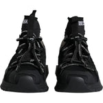 Dolce & Gabbana Black Sorrento Socks Logo Sneakers Shoes LA12166-39.5