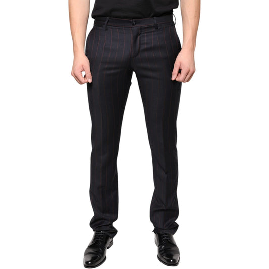 Dolce & Gabbana Black Stripes Skinny Men Dress Pants PAN75336-46