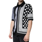 Dolce & Gabbana Black White Polka Dot Collared Polo T-shirt TSH7929-52