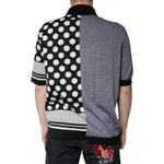 Dolce & Gabbana Black White Polka Dot Collared Polo T-shirt TSH7929-52