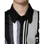 Dolce & Gabbana Black White Polka Dot Collared Polo T-shirt TSH7929-52