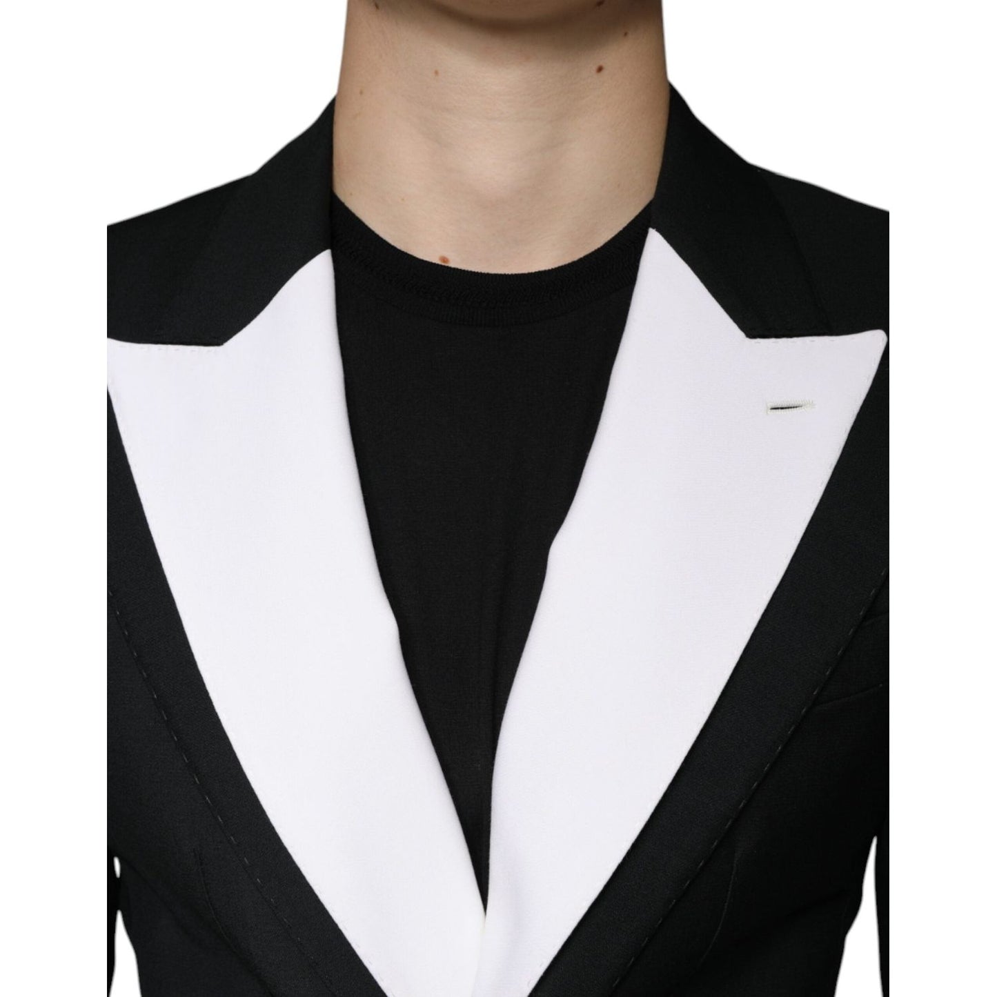 Dolce & Gabbana Black White Single Breasted Dress Blazer JKT4073-50