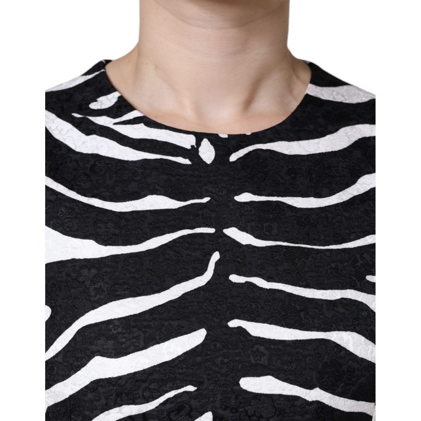 Dolce & Gabbana Black White Zebra A-line Sheath Mini Dress DR281293-42