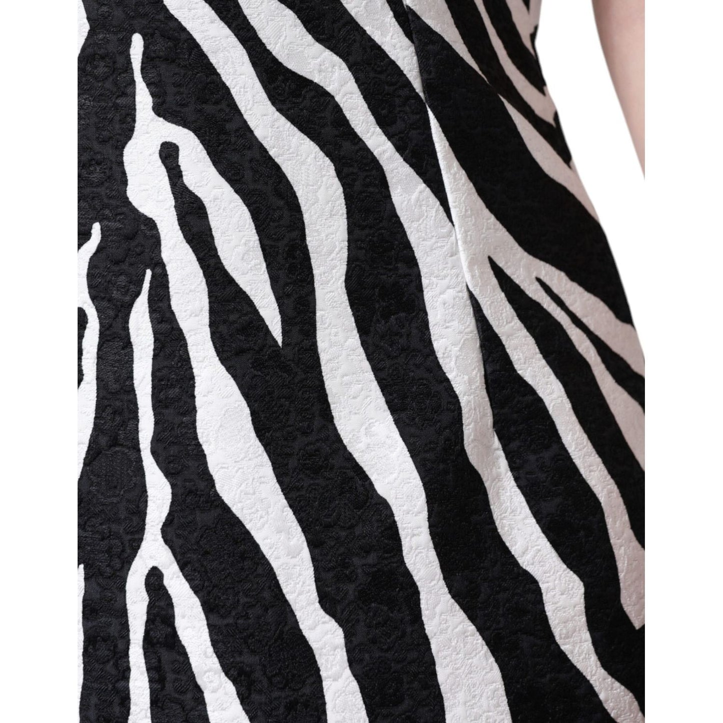 Dolce & Gabbana Black White Zebra A-line Sheath Mini Dress DR281293-42
