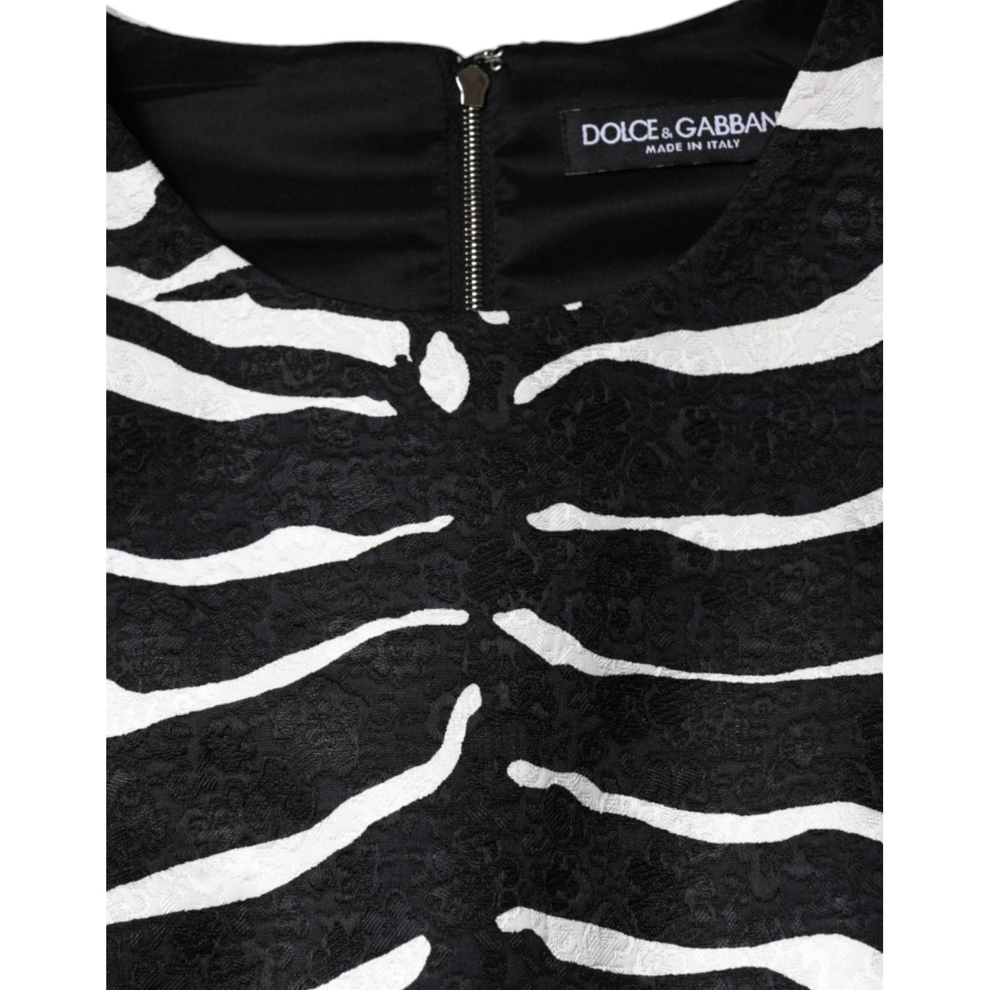 Dolce & Gabbana Black White Zebra A-line Sheath Mini Dress DR281293-42