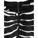Dolce & Gabbana Black White Zebra A-line Sheath Mini Dress DR281293-42