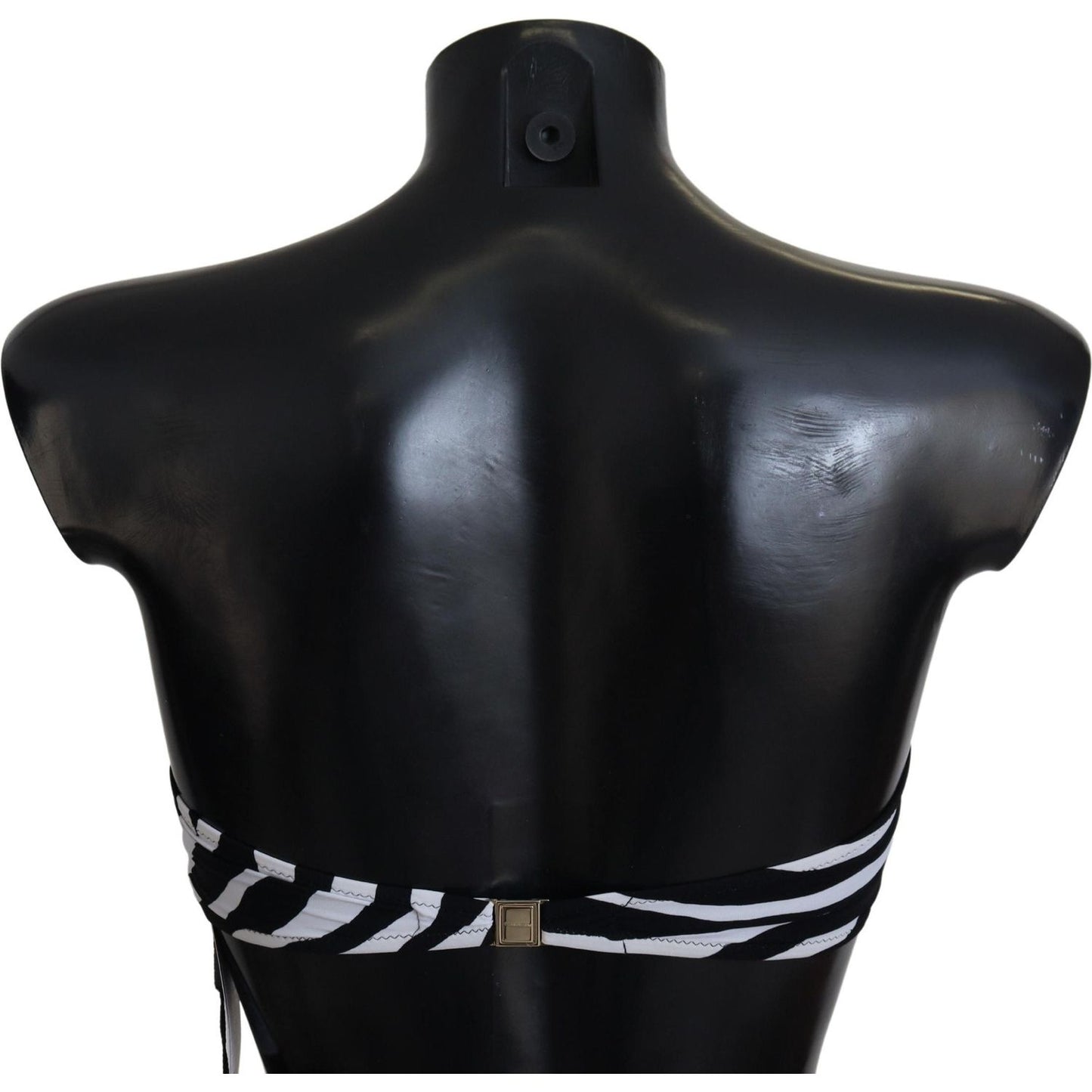 Dolce & Gabbana Black White Zebra Bandeau Swimwear Bikini Top BIK1650-1