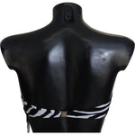 Dolce & Gabbana Black White Zebra Bandeau Swimwear Bikini Top BIK1650-1