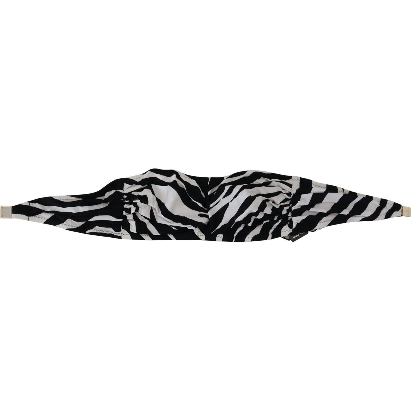 Dolce & Gabbana Black White Zebra Bandeau Swimwear Bikini Top BIK1650-1