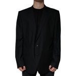 Dolce & Gabbana Black Wool Single Breasted Men Coat Blazer JKT41237-60