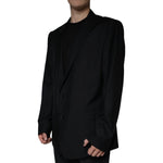 Dolce & Gabbana Black Wool Single Breasted Men Coat Blazer JKT41237-60