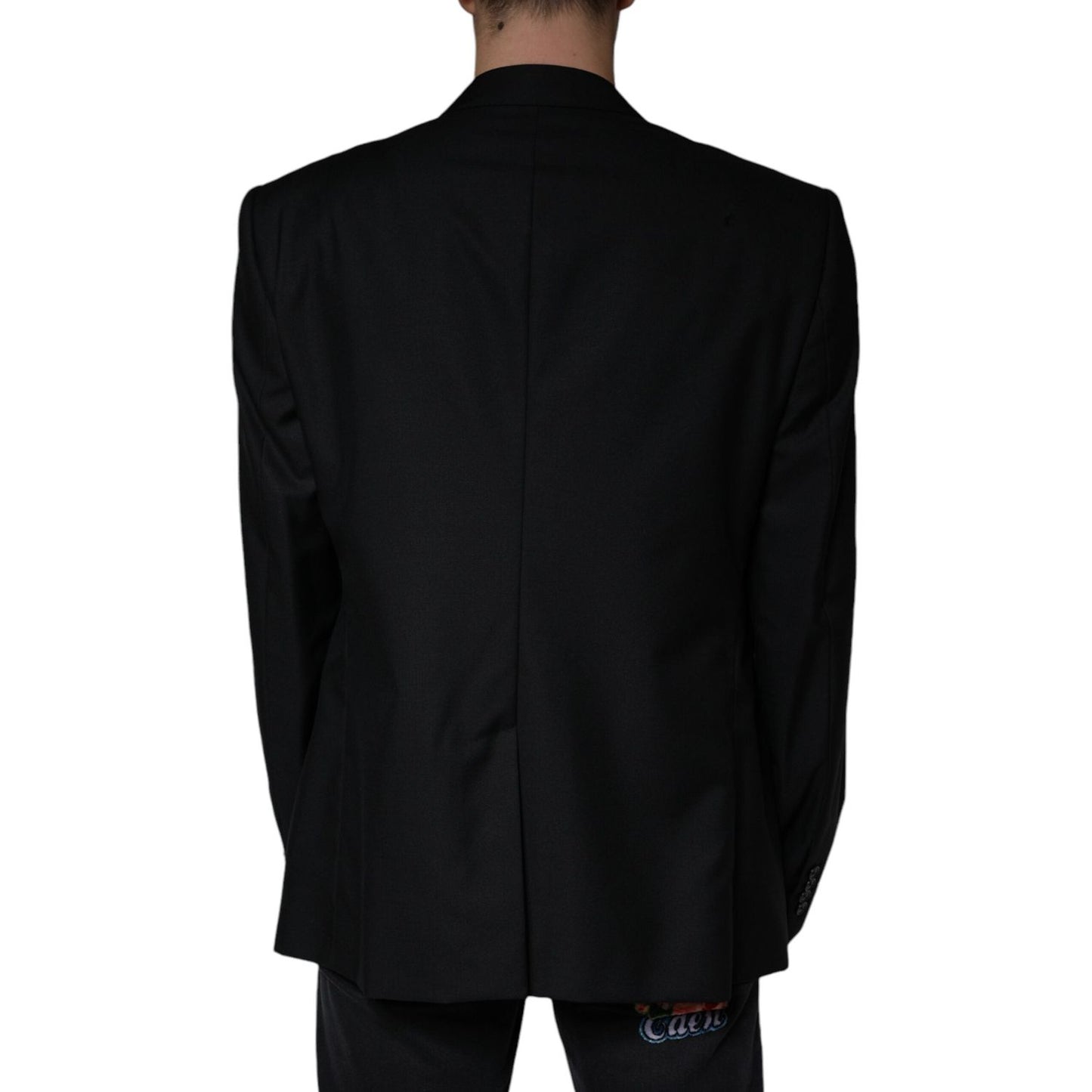 Dolce & Gabbana Black Wool Single Breasted Men Coat Blazer JKT41237-60