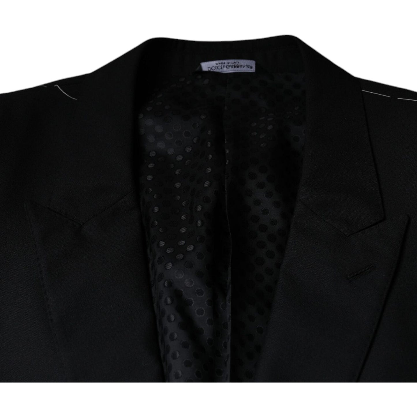 Dolce & Gabbana Black Wool Single Breasted Men Coat Blazer JKT41237-60