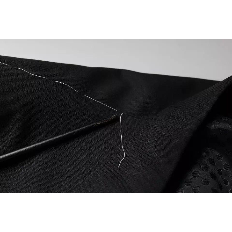 Dolce & Gabbana Black Wool Single Breasted Men Coat Blazer JKT41237-60