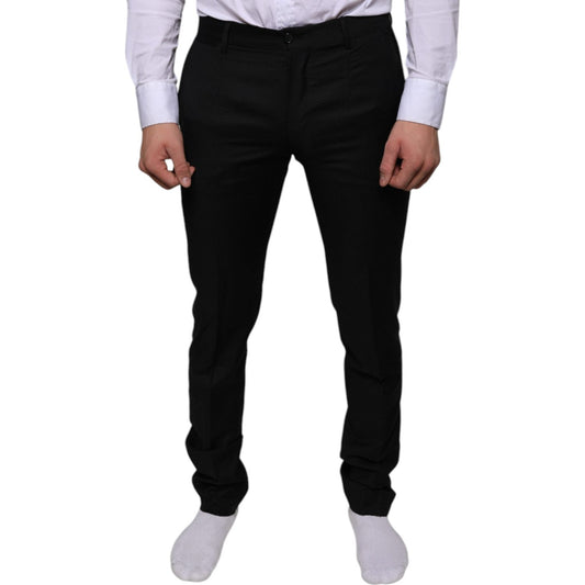 Dolce & Gabbana Black Wool Skinny Dress Formal Pants PAN75322-46