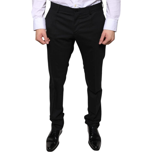 Dolce & Gabbana Black Wool Skinny Dress Formal Pants PAN75333-48