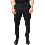 Dolce & Gabbana Black Wool Skinny Men Dress Pants PAN75340-46