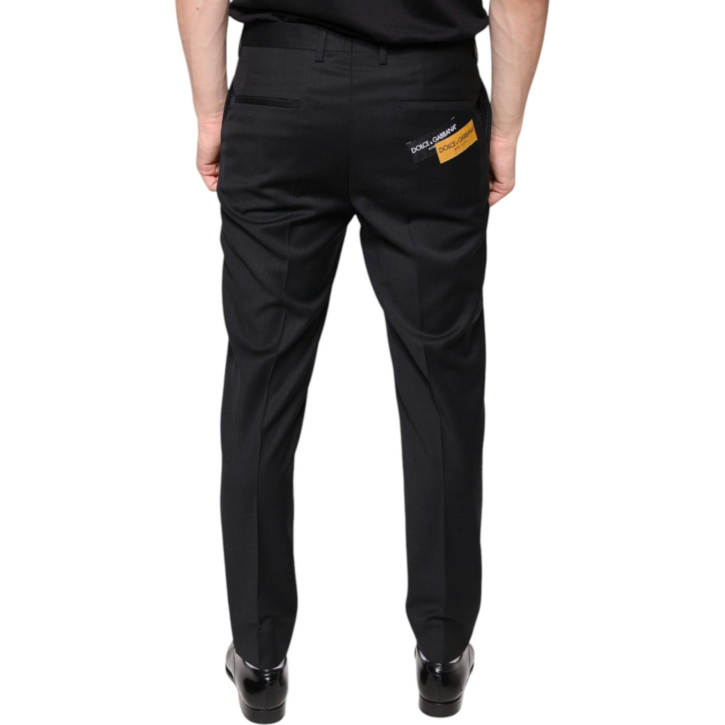 Dolce & Gabbana Black Wool Skinny Men Dress Pants PAN75340-46