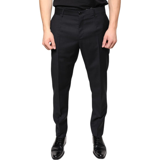 Dolce & Gabbana Black Wool Skinny Men Dress Pants PAN75340-46