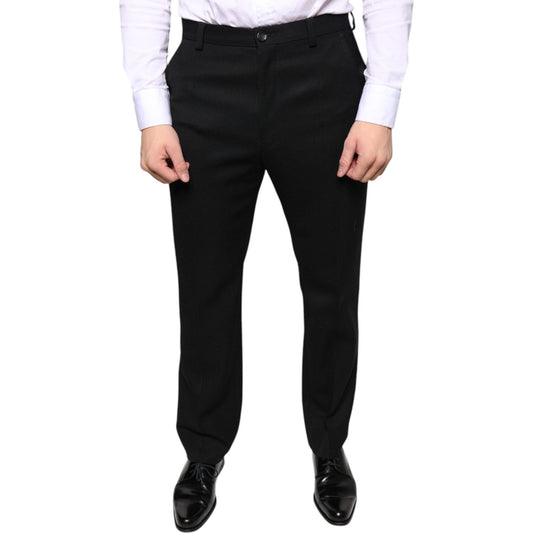Dolce & Gabbana Black Wool Skinny Men Dress Pants PAN75354-48