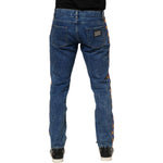 Dolce & Gabbana Blue Cotton Logo Plaque Denim Jeans PAN76407-44