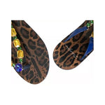 Dolce & Gabbana Blue Crystals Flats Sandals Beachwear Shoes LA9330-35