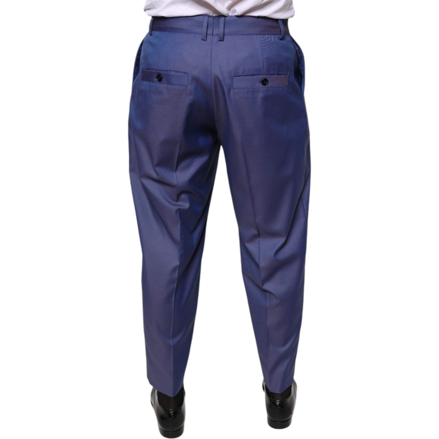 Dolce & Gabbana Blue Wool Tapered Formal Dress Pants PAN75352-48