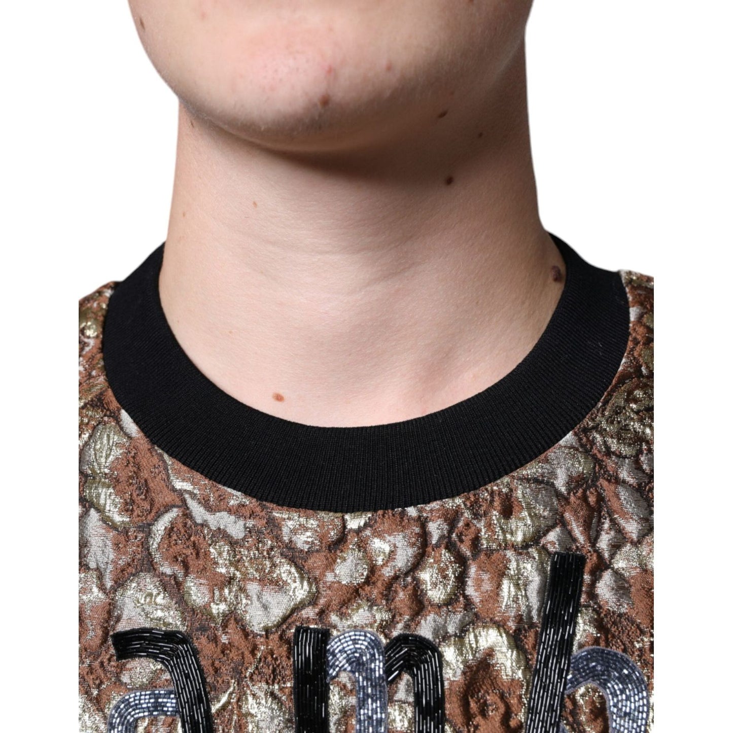 Dolce & Gabbana Brown Jacquard Mambo Pineapple Pullover Sweater TSH87086-48