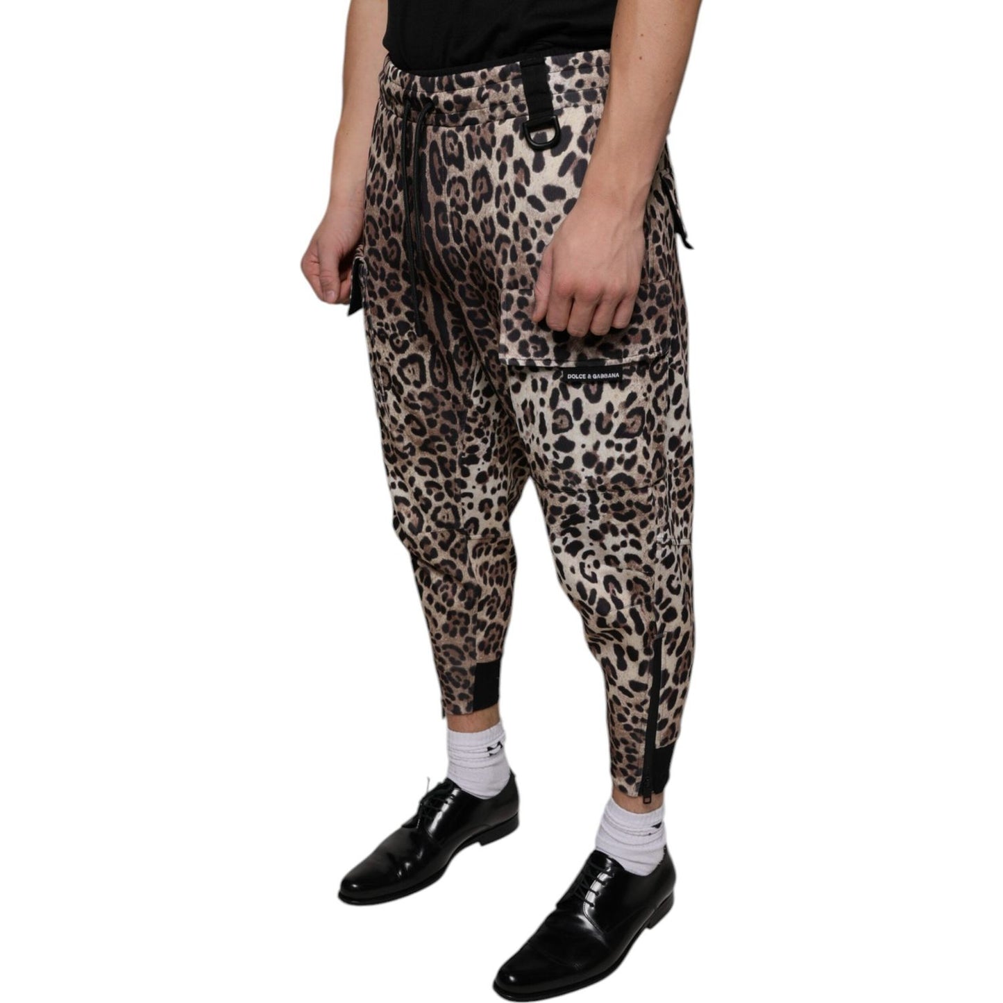 Dolce & Gabbana Brown Leopard Polyester Jogger Pants PAN75023-44