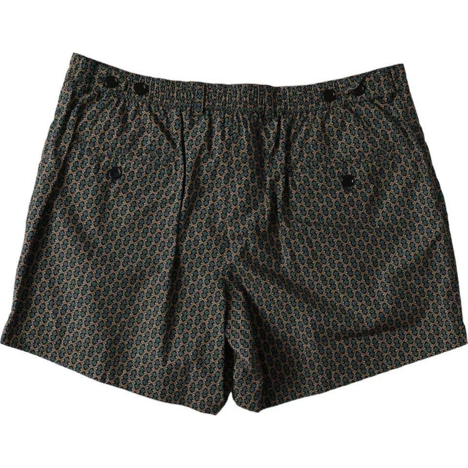 Dolce & Gabbana Brown Patterned Beachwear Swim Shorts Swimwear PAN75507-4