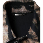 Dolce & Gabbana Brown Tiger Button Down Collared Jacket TSH86591-48